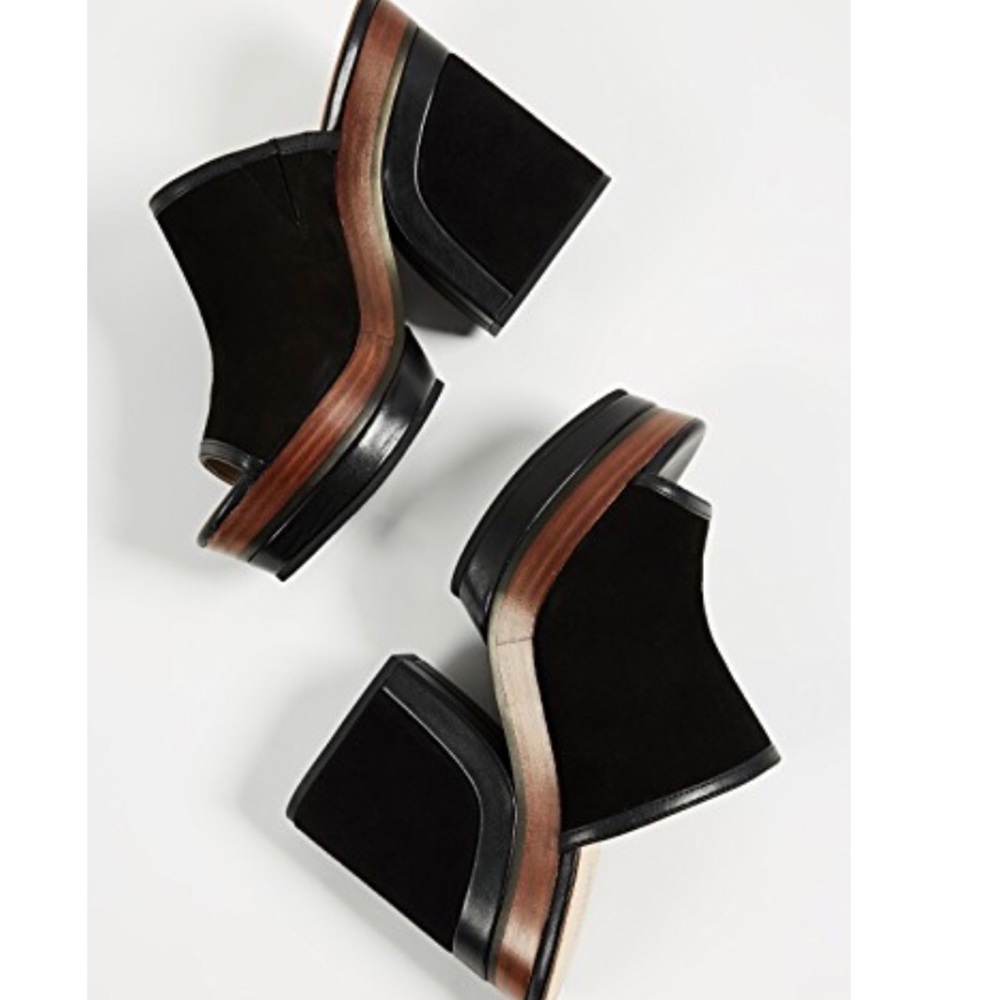 BOTIKER PIPPA PLATFORM BLACK SUEDE OPEN TOE MULES